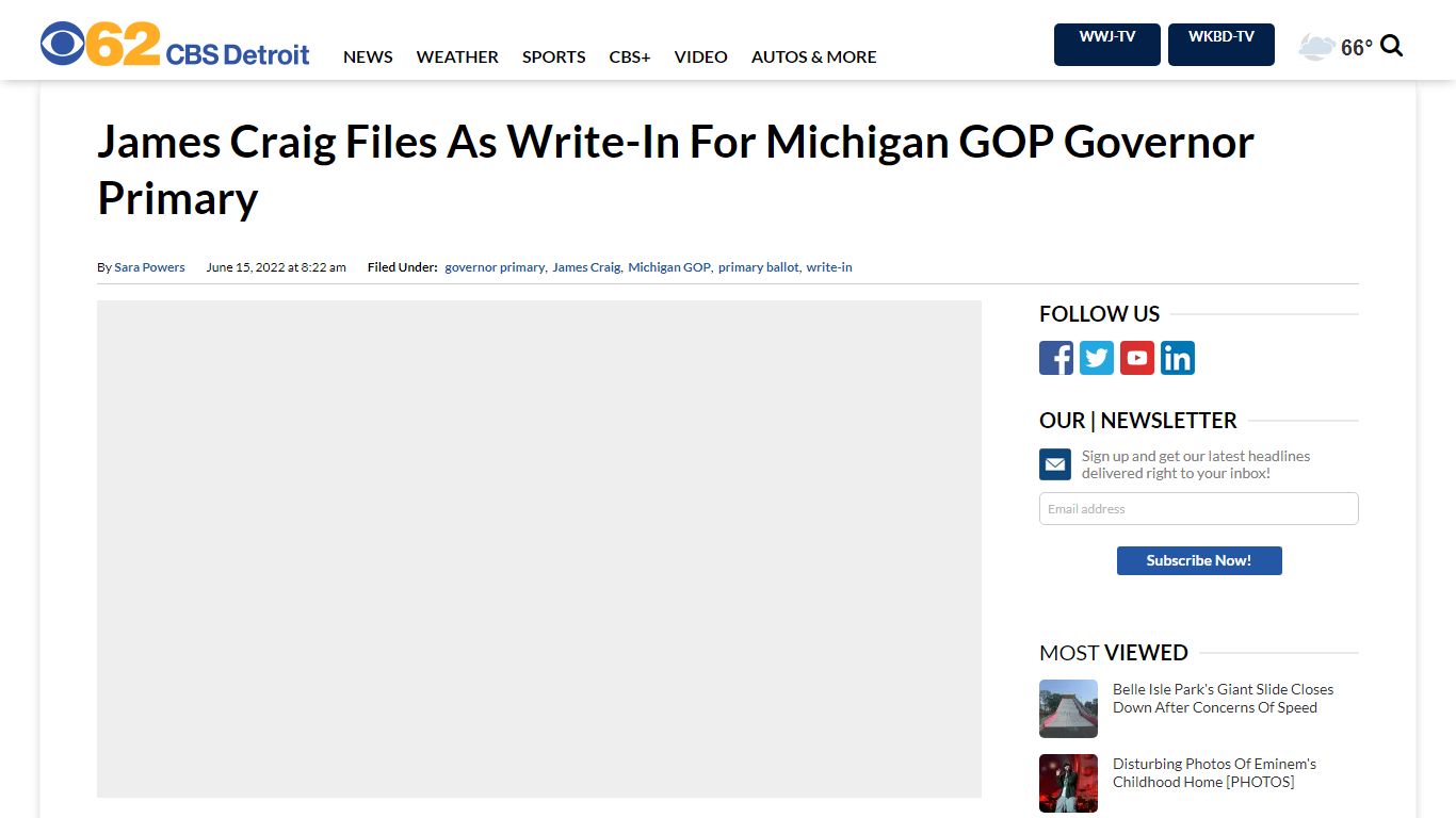 James Craig Files As Write-In For Michigan GOP Governor Primary