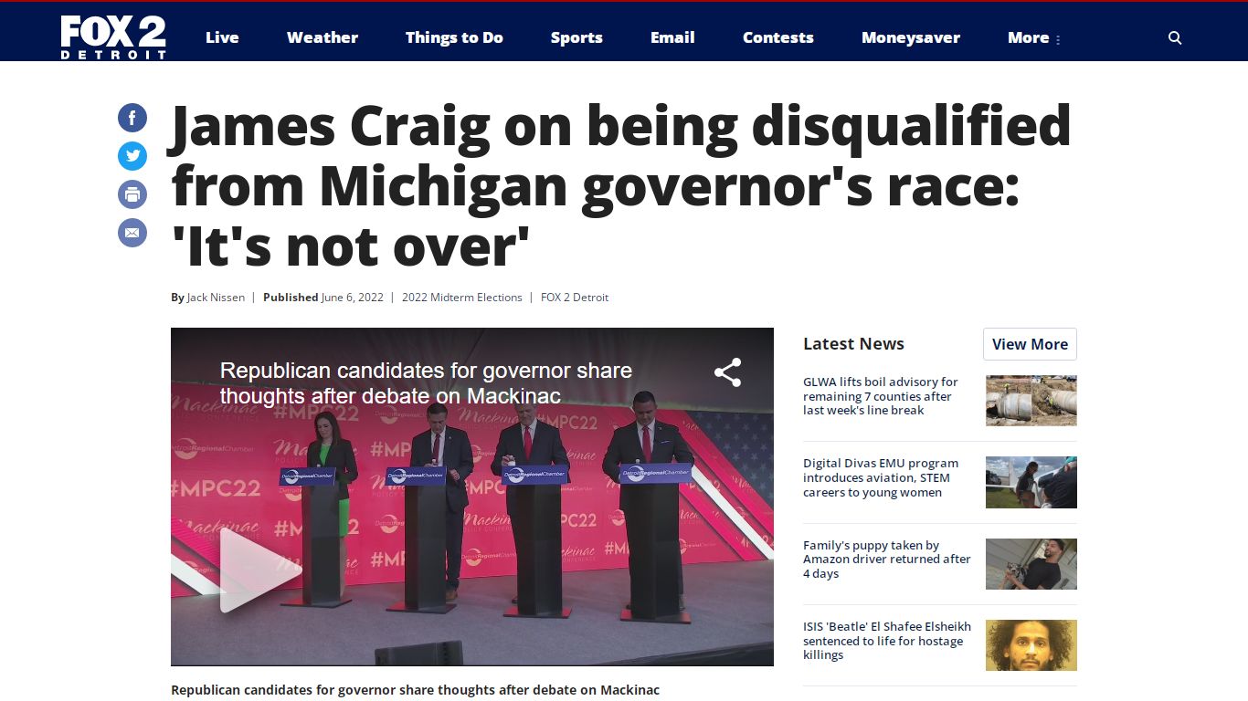 James Craig on being disqualified from Michigan governor's race: 'It's ...
