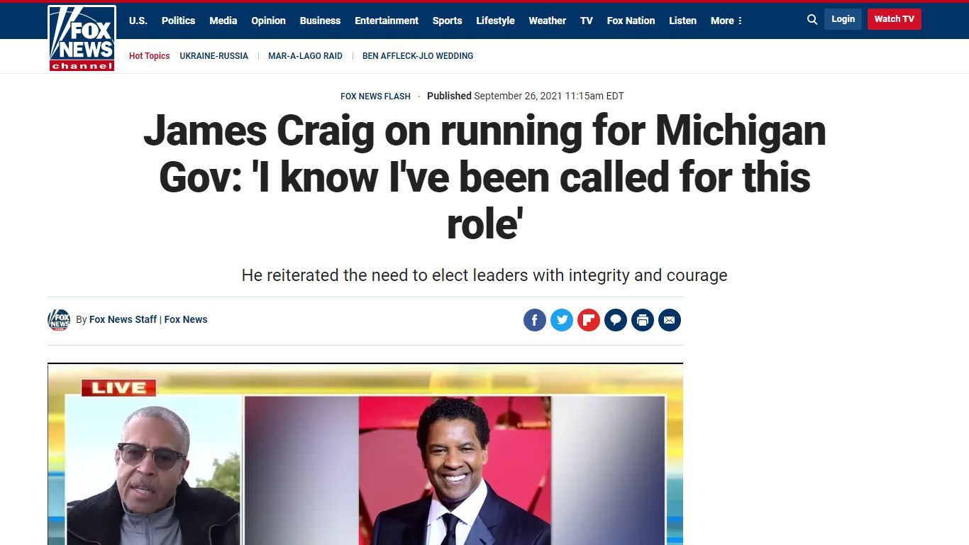 James Craig on running for Michigan Gov: 'I know I've been called for ...